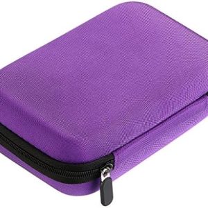 Hipiwe Hard Shell Essential Oil Carrying Case Holds 12 Bottles (Can hold 5ml, 10ml, &10ml Rollers) Travel Size Essential Oils Bag Organizer Perfect for Essential Oils Bottle (Purple)