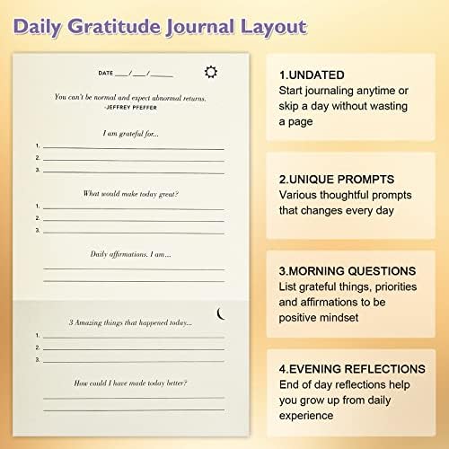 The Gratitude Journal, manifestation journal, Daily Journal with Prompts for Affirmation, Happiness, Mindfulness, Positivity, Wellness, Undated Journal for Women & Men(8.5 * 5.5 inches) - Image 2