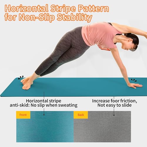 PER Eco-Friendly 2-Color Yoga Mat (0.4") - Secure Grip for Yoga, Pilates, Gym, Tear-Resistant, Portable w/Strap & Bag, 68x24" Forest Green/Black, All Levels,Easy to Clean - Image 4