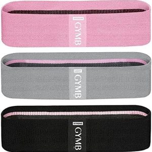 Gymbee Premium Resistance Bands for Working Out - Exercise Bands to Workout Glutes, Thighs & Legs - No Slip Cloth Booty Bands for Gym & Home Fitness, Yoga, Strength & Pilates for Men/Women - 3 Levels