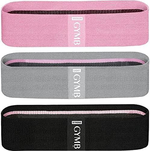 Gymbee Premium Resistance Bands for Working Out - Exercise Bands to Workout Glutes, Thighs & Legs - No Slip Cloth Booty Bands for Gym & Home Fitness, Yoga, Strength & Pilates for Men/Women - 3 Levels