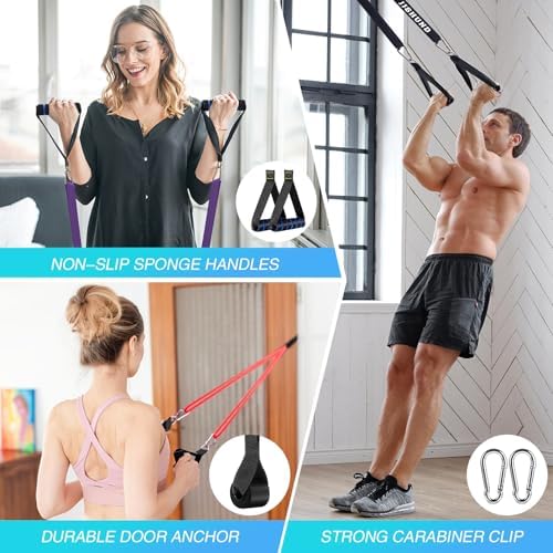 Resistance Bands, 5 Pcs Pull Up Assistance Bands Pull Up Bands Exercise Bands for Men Women, Workout Bands for Working Out, Muscle Strength Training, Body Stretching - Image 6