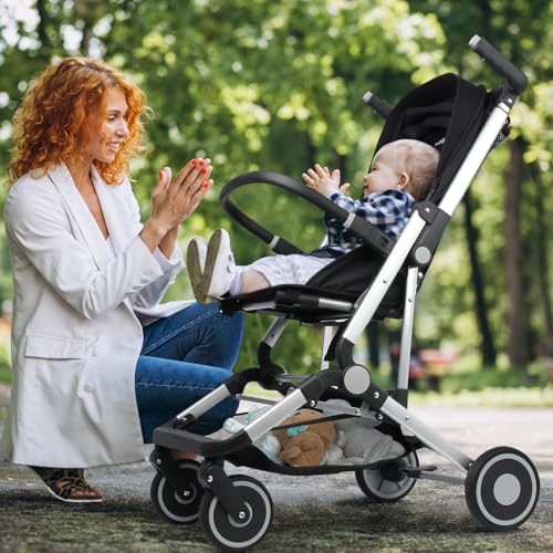 Travel Stroller for Airplane Ultra Compact Umbrella Stroller One-Handed Folding Design Overhead Friendly Lightweight Aluminum Alloy Frame - Image 3