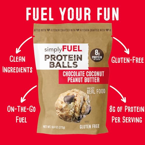 simplyFUEL Whole Food Protein Balls with Probiotics - Chocolate Coconut Peanut Butter Snacks - 8g Protein Snack - Gluten Free Energy Balls - Image 3