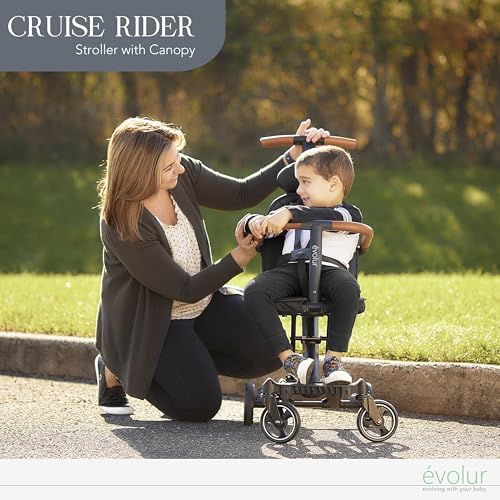 Evolur Cruise Rider Stroller with Canopy, Lightweight Umbrella Stroller with Compact Fold, Easy to Carry Travel Stroller - Noir Black - Image 2