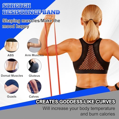 Resistance Bands Set for Men & Women - 4 Levels Exercise Band with Door Anchor, Pull Up Bands for Strength Training, Stretching, Powerlifting, Home Workouts - Image 6