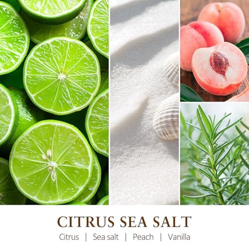 Scented Candles for Women - Citrus Sea Salt Aromatherapy Candle with Crystals, Mothers Day Gifts, 10oz Soy Candles for Home Scented, Gifts for Women Friend Mom Birthday Christmas - Image 3