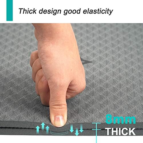 Extra Large Yoga Mat 72" x 26" - Non Slip Exercise Mat 8mm Thick Eco Friendly with Carrying Strap for Yoga, Pilates, Home Workouts & Floor Fitness - Image 3