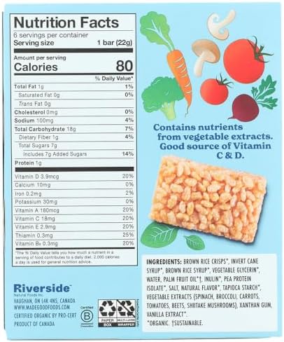 MadeGood Vanilla Crispy Squares, 6 Healthy Snacks, 0.78oz - Image 2