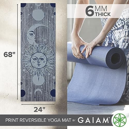Gaiam Yoga Mat - Premium 6mm Print Reversible Extra Thick Non Slip Exercise & Fitness Mat for All Types of Yoga, Pilates & Floor Workouts (68" x 24" x 6mm Thick) - Image 4