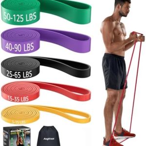 Resistance Bands for Working Out: 5-Levels Exercise Bands Set - Pull Up Assistance Elastic Silicone - Physical Therapy/Stretching/Training - Home Gym for Women&Men