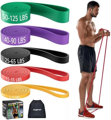 Resistance Bands for Working Out: 5-Levels Exercise Bands Set - Pull Up Assistance Elastic Silicone - Physical Therapy/Stretching/Training - Home Gym for Women&Men