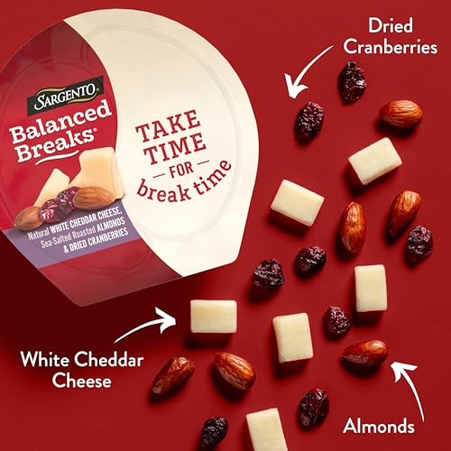 Sargento Balanced Breaks Natural White Cheddar Cheese, Sea-Salted Roasted Almonds, Dried Cranberries Snack Kit, 6-Pack - Image 3