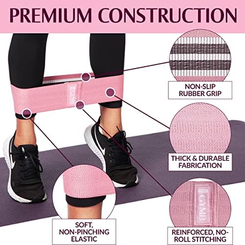 Gymbee Premium Resistance Bands for Working Out - Exercise Bands to Workout Glutes, Thighs & Legs - No Slip Cloth Booty Bands for Gym & Home Fitness, Yoga, Strength & Pilates for Men/Women - 3 Levels - Image 3