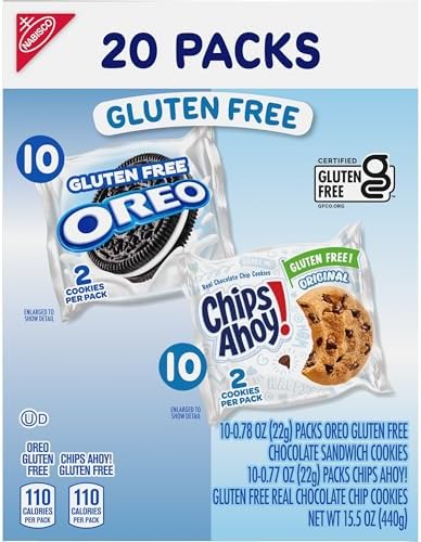 OREO Chocolate Sandwich Cookies & CHIPS AHOY! Chocolate Chip Cookies Gluten Free Cookies Variety Pack, 20 Snack Packs - Image 14
