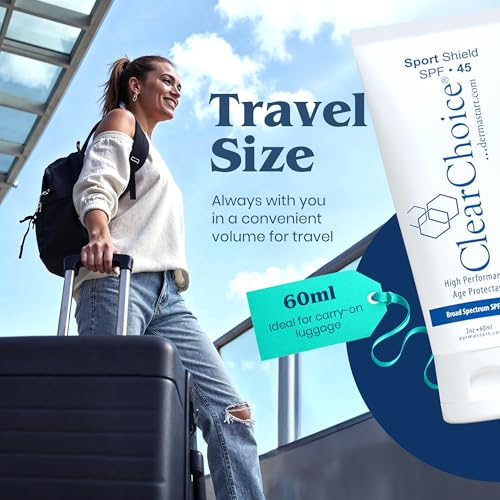 Clear Choice Travel Size Sunscreen for Face SPF 45, Mineral Oil Free Sunblock & Light Moisturizer with Zinc Oxide, Reef-Safe, Broad Spectrum, No White Cast, Dermatologist Recommended 2oz - Image 6