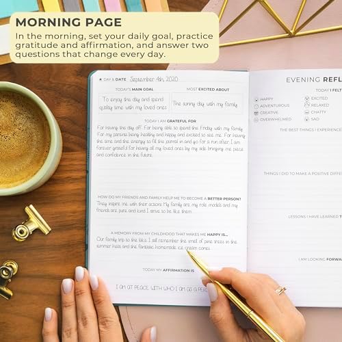 Clever Fox Gratitude Journal – Happiness, Positivity & Affirmation Daily Journal – Inspirational Daily Notebook – 3 Months, A5 (Aquamarine) - Image 2