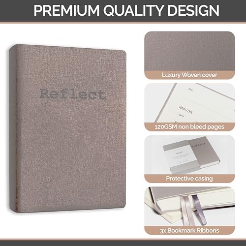 MindPanda Reflect Journal - The Ultimate Guided Journal with Daily Prompts For Gratitude, Mindfulness & Daily Reflection - Mood Tracker & Gratitude Log for Happiness & Self Care. Premium Non-Bleed - Image 8