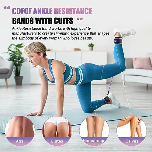 Ankle Resistance Bands With Cuffs for Working Out, Kickbacks, Hip, Leg and Glute Exercise - Training Poster Included - for Women - Image 5