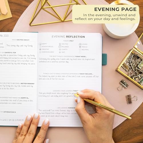 Clever Fox Gratitude Journal – Happiness, Positivity & Affirmation Daily Journal – Inspirational Daily Notebook – 3 Months, A5 (Aquamarine) - Image 3