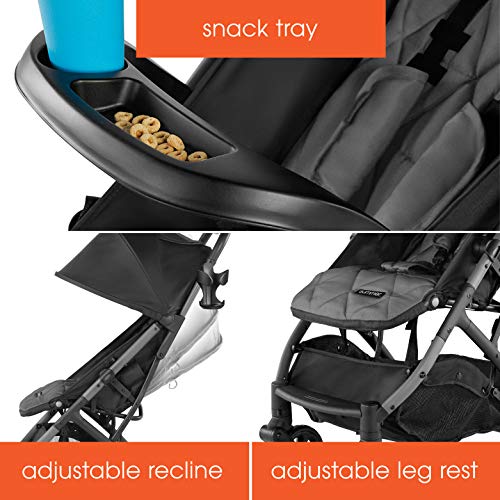Summer Infant 3Dpac CS Compact Stroller, Black – Car Seat Adaptable Baby Lightweight Stroller with Convenient One-Hand Fold, Reclining Seat and Extra-Large Canopy - Image 6