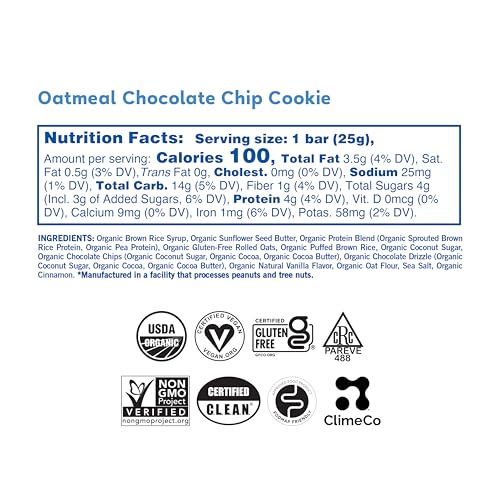 GoMacro Kids MacroBar Organic Vegan Snack Bars - Oatmeal Chocolate Chip Cookie (0.90 Ounce Bars, 7 Count) - Image 2