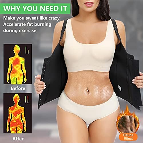 YADIFEN Waist Trainer Vest for Women,Zipper Corset Body Shaper for Tummy Control Neoprene Cincher Tank Top with Straps - Image 4