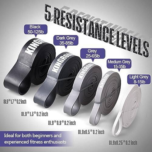 Resistance Band Pull Up Assistance Bands,Set of 5 Resistance Heavy Duty Exercise Stretch Fitness Bands for Stretching Power Lifting Workout Training with Instruction Guide - Image 2