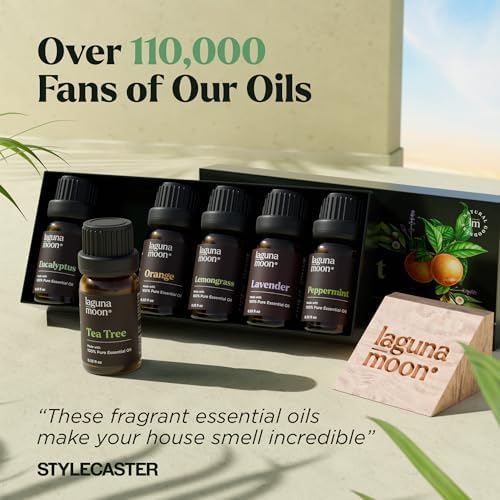 Lagunamoon Essential Oils Set - Top 6 Blends for Diffusers, Home Care, Candle Making Scents, Fragrance, Aromatherapy, Humidifiers, Gifts - Peppermint, Tea Tree, Lavender, Eucalyptus, Orange (10mL) - Image 7