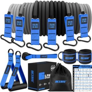 Heavy Resistance Bands for Working Out, 300lbs/360lb/420lb Exercise Bands Workout Bands with Handles, Door Anchor, Ankle Straps, Home Gym Workout Equipment for Men Fitness Strength Training Stretching
