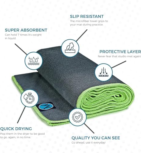 Youphoria Yoga Microfiber Non-Slip Towel - Hot Yoga Mat Towel for Enhanced Grip and Sweat Absorption - Image 3