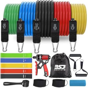 Resistance Bands,Exercise Bands,Resistance Bands for Working Out with Handles for Men and Women,Workout Bands with Door Anchor and Ankle,Strength Training Home Gym Equipment