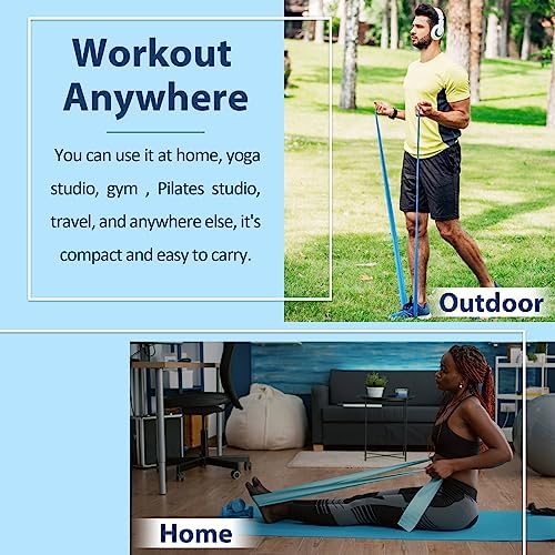Resistance Bands for Working Out, Physical Therapy Bands, Latex Free Elastic and Exercise Bands Set for Stretching, Suitable for Rehab, Yoga, Pilates, Gym, Home Exercise - Image 3