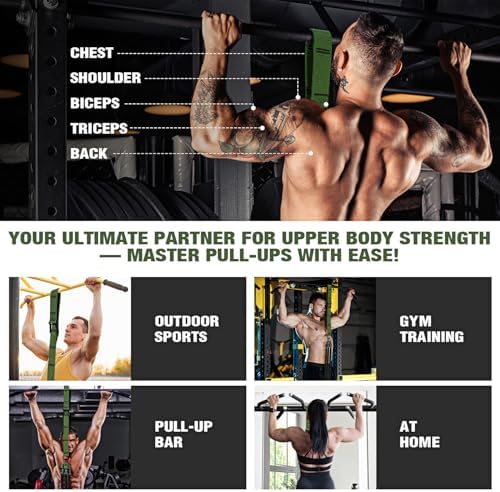 Pull Up Assistance Bands, Pull Up Bar Resistance Bands, Pull Up Bands for Enhanced Strength Training, Muscle Training, 3 Heavy-Duty Adjustable Pull Up Assist Strap & Comfortable Foot Strap - Image 6
