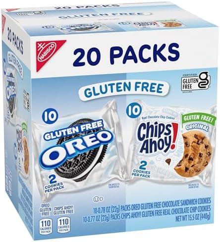OREO Chocolate Sandwich Cookies & CHIPS AHOY! Chocolate Chip Cookies Gluten Free Cookies Variety Pack, 20 Snack Packs - Image 11