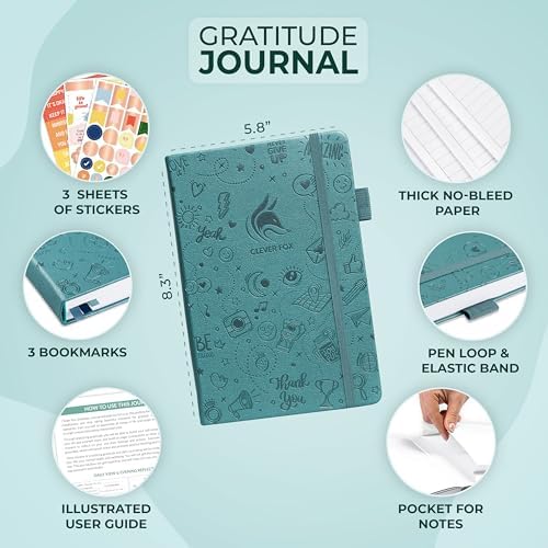Clever Fox Gratitude Journal – Happiness, Positivity & Affirmation Daily Journal – Inspirational Daily Notebook – 3 Months, A5 (Aquamarine) - Image 6