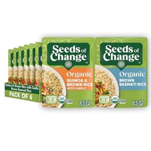 SEEDS OF CHANGE Organic Rice Variety Pack Quinoa and Brown Rice with Garlic & Whole Grain Brown Basmati Rice 8.5 oz. (Pack of 6)