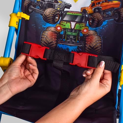Monster Jam Official Umbrella Stroller with Canopy, Lightweight Easy Fold Compact Toddler and Baby Stroller for Travel - Image 2