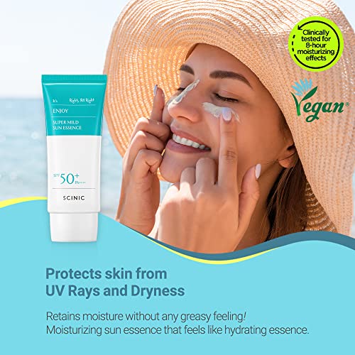 SCINIC Enjoy Super Mild Sun Essence 2 Set SPF50+ PA++++ 1.69 fl oz(50ml) | A Lightweight Hydrating Sun Essence That leaves No Sticky Feeling | Korean Skincare - Image 3