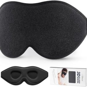 LitBear Sleep Mask for Side Sleeper Women Men, Eye Mask for Sleeping Light Blocking, 3D Contoured Cup Sleeping Mask, Soft Breathable Sleep Eye Mask with Adjustable Elastic Strap for Flight Nap