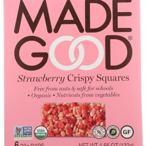 MadeGood Strawberry Crispy Squares, 6 Healthy Snacks, 0.78oz
