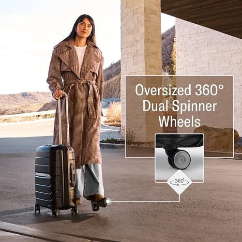 Samsonite Freeform Large Checked Luggage with Dual 360° Spinner Wheels - TSA Lock, Airline-Approved - Lightweight Durable Polypropylene Expandable Hardshell - Black - Image 2