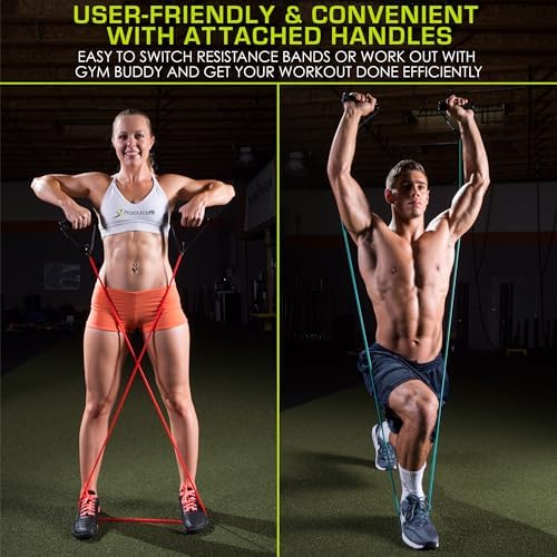 ProsourceFit Single Stackable Resistance Bands with Door Anchor and Exercise Guide, 8-12 LB, Heavy Duty Fitness Tube for Full-Body Exercises and Home Workouts - Image 4