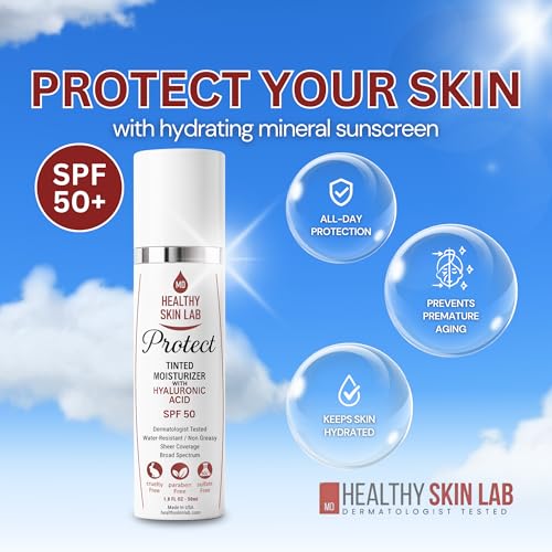 Protect Tinted Moisturizer & Mineral Sunscreen SPF 50, Anti-Aging, Lightweight Makeup With Broad Spectrum UV Protection + Hyaluronic Acid, Dermatologist-Tested, All Skin Types, 1.8 oz - Image 4