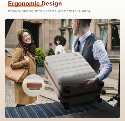 Carry on Luggage Set, 20 Inch Suitcase with 100% PC hardshell, Lightweight TSA Locks Quiet Spinner Wheels Durable Zipper, Travel Luggage for Men and Women, Y01 Beige(20"/DB/TB) - Image 2