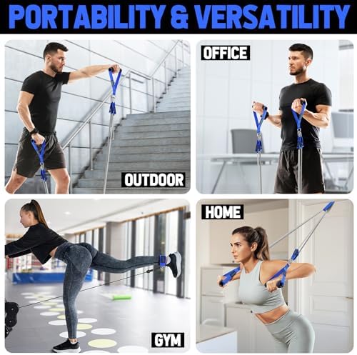 WALITO Resistance Bands Set - Exercise Bands with Handles, Door Anchor, Legs Ankle Straps, for Heavy Resistance Training, Physical Therapy, Muscle Training, Yoga, Home Workouts - Image 5