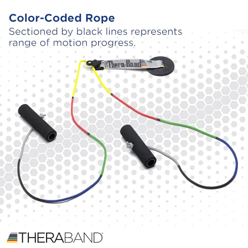 THERABAND Shoulder Pulley, Overhead Shoulder Pulley for Physical Therapy, Over the Door Pulley with Foam Handles and Color Coded Rope for Increasing Range of Motion, Overdoor System for Rehabilitation - Image 4