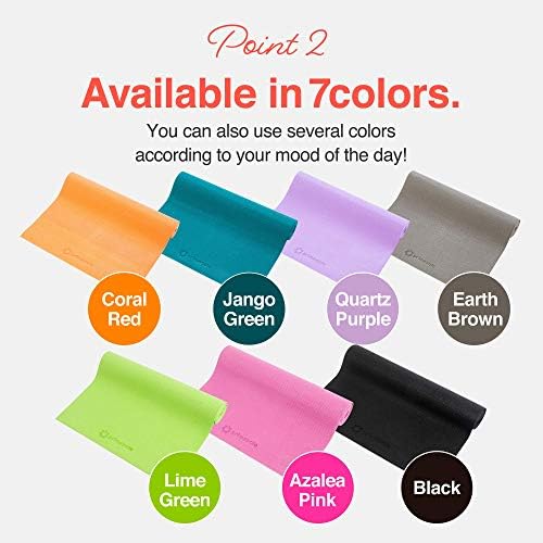Yoga Mat with Carry Strap for Yoga Pilates Fitness and Floor Workout at Home and Gym Non-slip 9 colors - Image 2