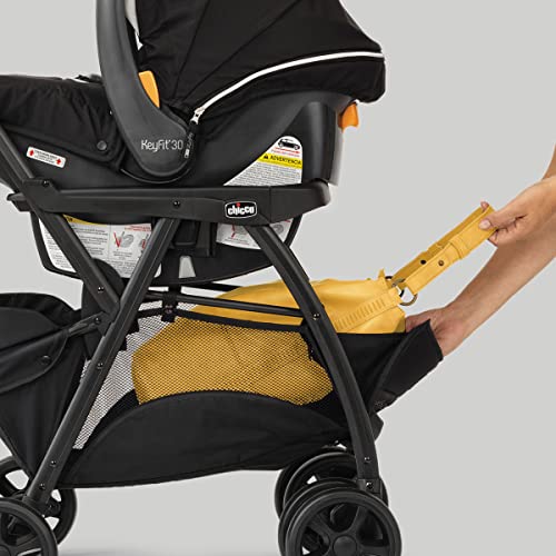 Chicco KeyFit Caddy Frame Stroller, Accepts All Chicco Infant Car Seats, Adjustable Handle, Parent Tray | Black/Black - Image 3