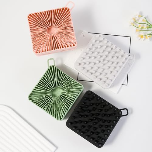 2 PC Silicone Exfoliating Body Scrubber, Silicone Body Shampoo Brush, Soft Silicone Loofah for Sensitive Skin, Shower Silicone Hair Scalp Massager, Easy to Clean, Lather Well(Gray&Pink) - Image 7